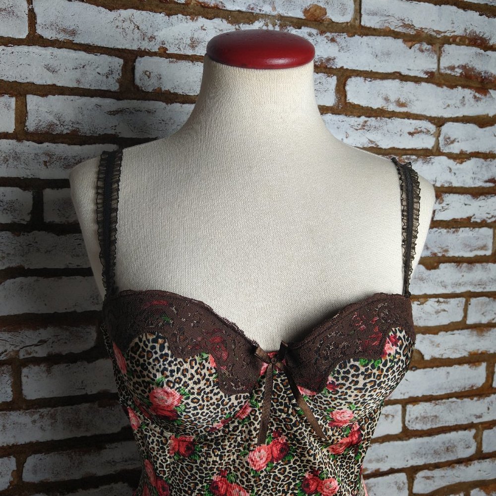 Nighty Chemise Cami Corset Top L SEXY Brown L - Picture 2 of 7